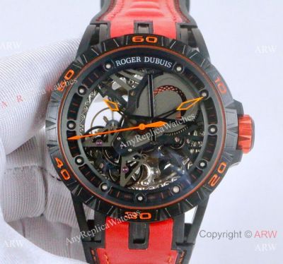 AAA Replica Roger Dubuis Excalibur Aventador S Black and Red Watches 46mm